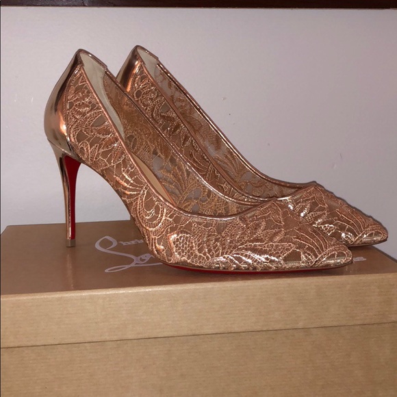 Christian Louboutin Follies Lace 85 Rete- Gold - Picture 4 of 8